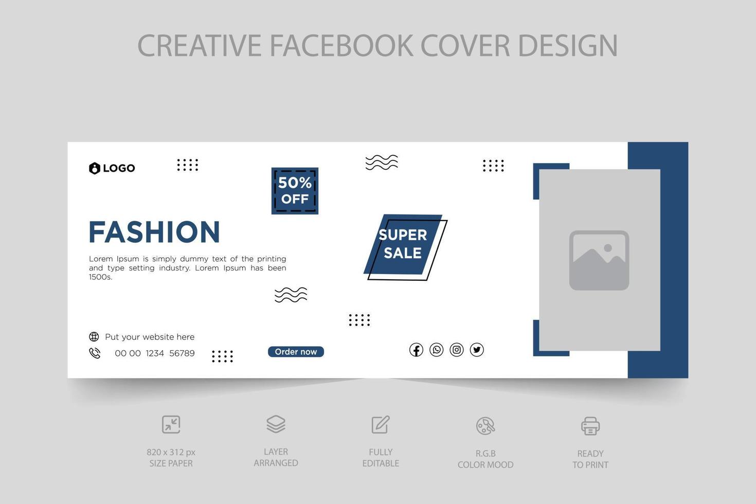mode försäljning modern dynamisk Facebook omslag vektor