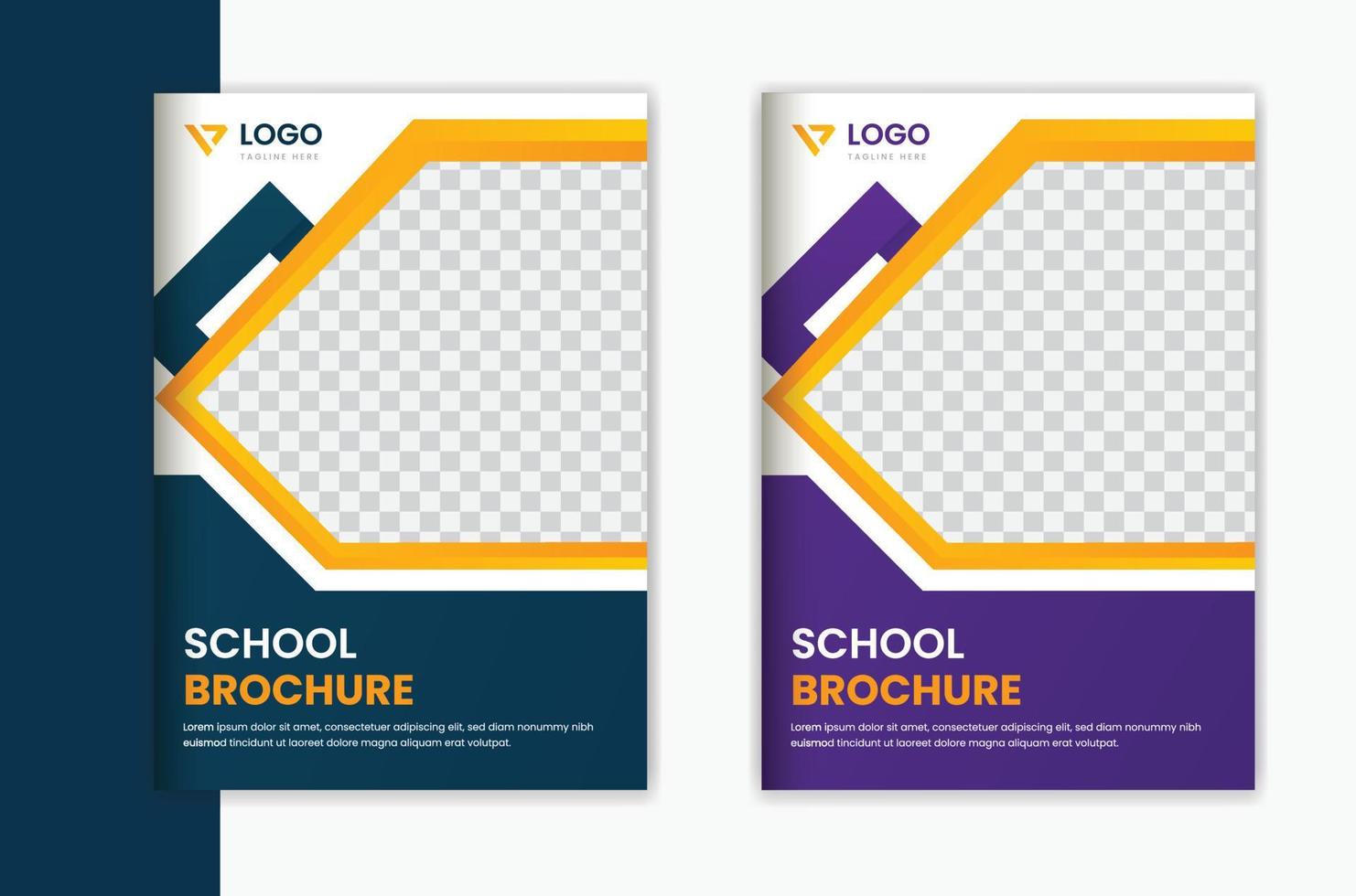 Entwurfsvorlage für Schulzulassungscover, Broschürendesign, Portfoliodesign für Bildungsmagazine vektor