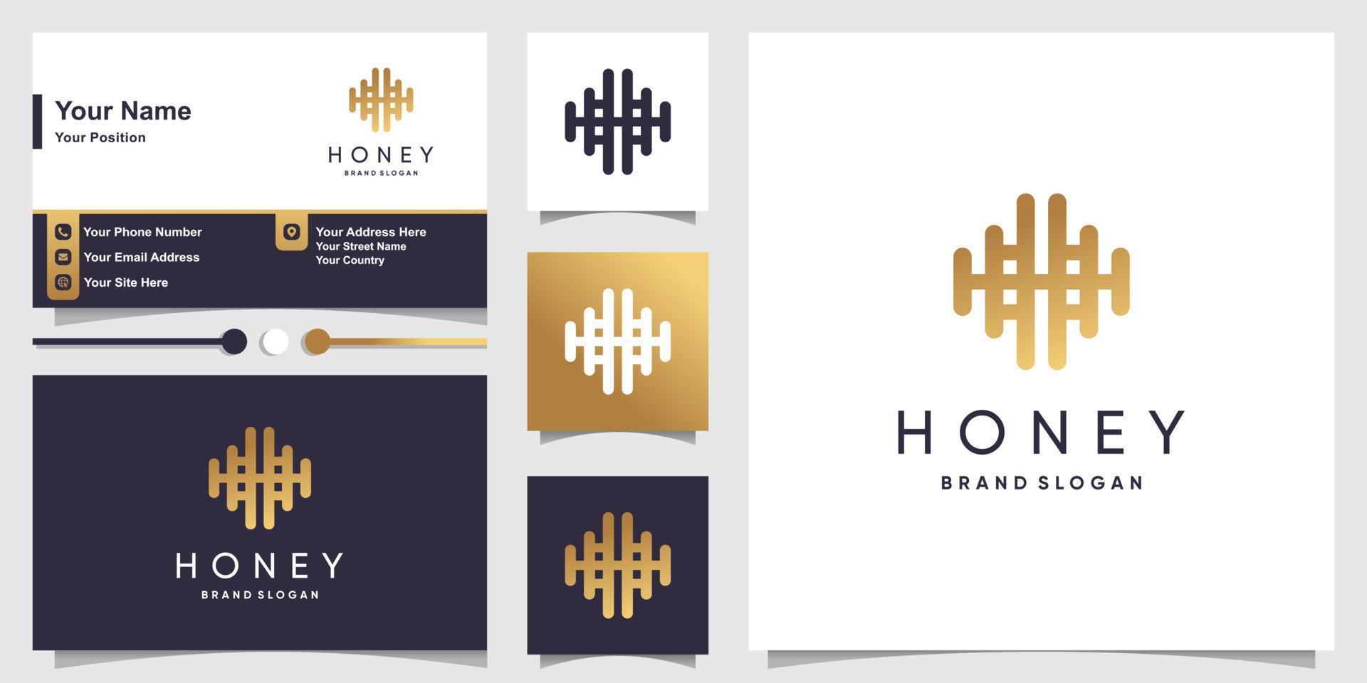 Honig-Logo-Design-Vektor mit modernem kreativem Stil vektor