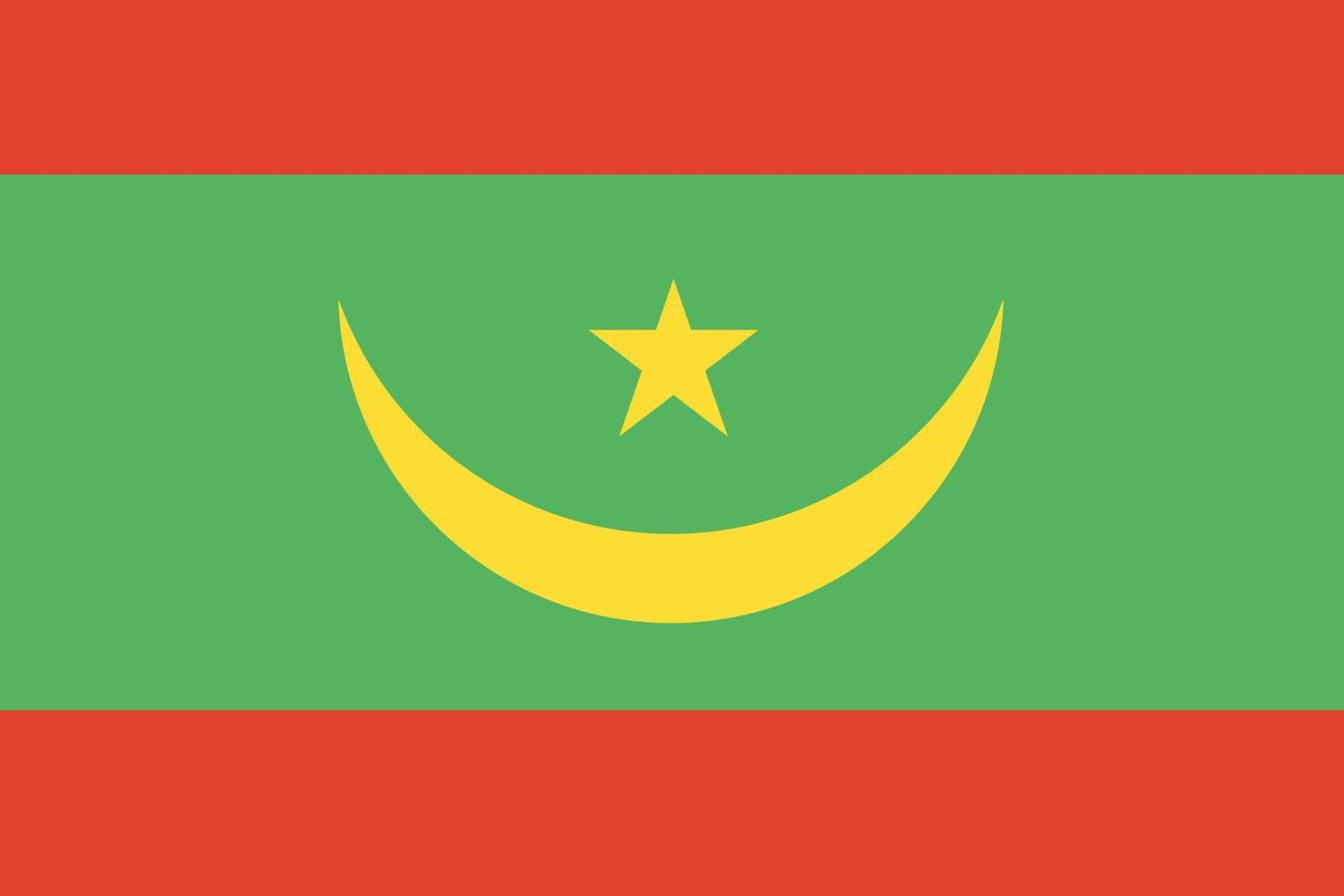 mauretanien flagga. officiell färger och proportioner. vektor