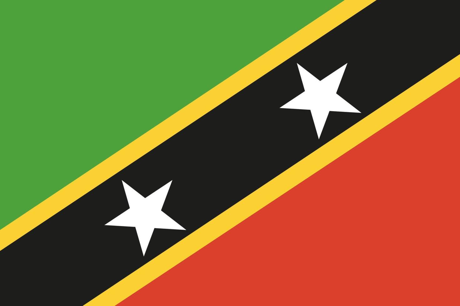 helgon kitts och nevis flagga. officiell färger och proportioner. vektor