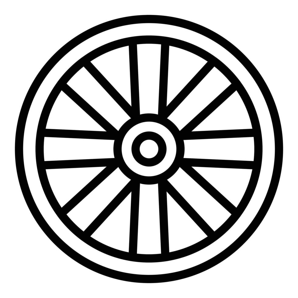 Auto-Aluminiumrad-Symbol-Umrissvektor. Felgenreifen vektor