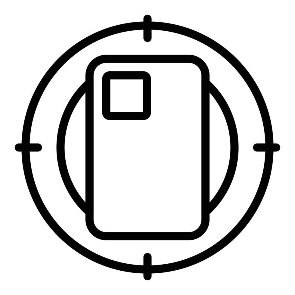 Telefongehäuse Symbol Umrissvektor. Telefon-Hülle vektor