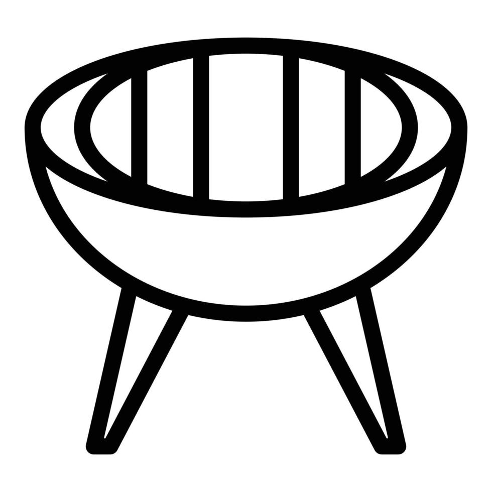 Grilltopf Symbol Umrissvektor. Picknick kochen vektor