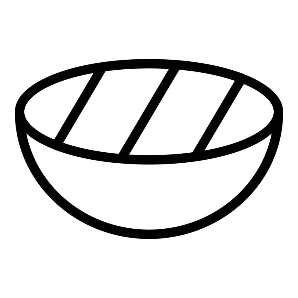 Steak-Essen-Symbol Umrissvektor. grillen vektor
