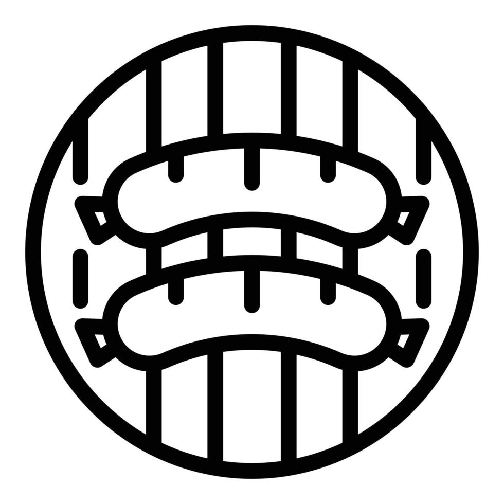 BBQ-Wurst-Symbol-Umrissvektor. Grillkoch vektor