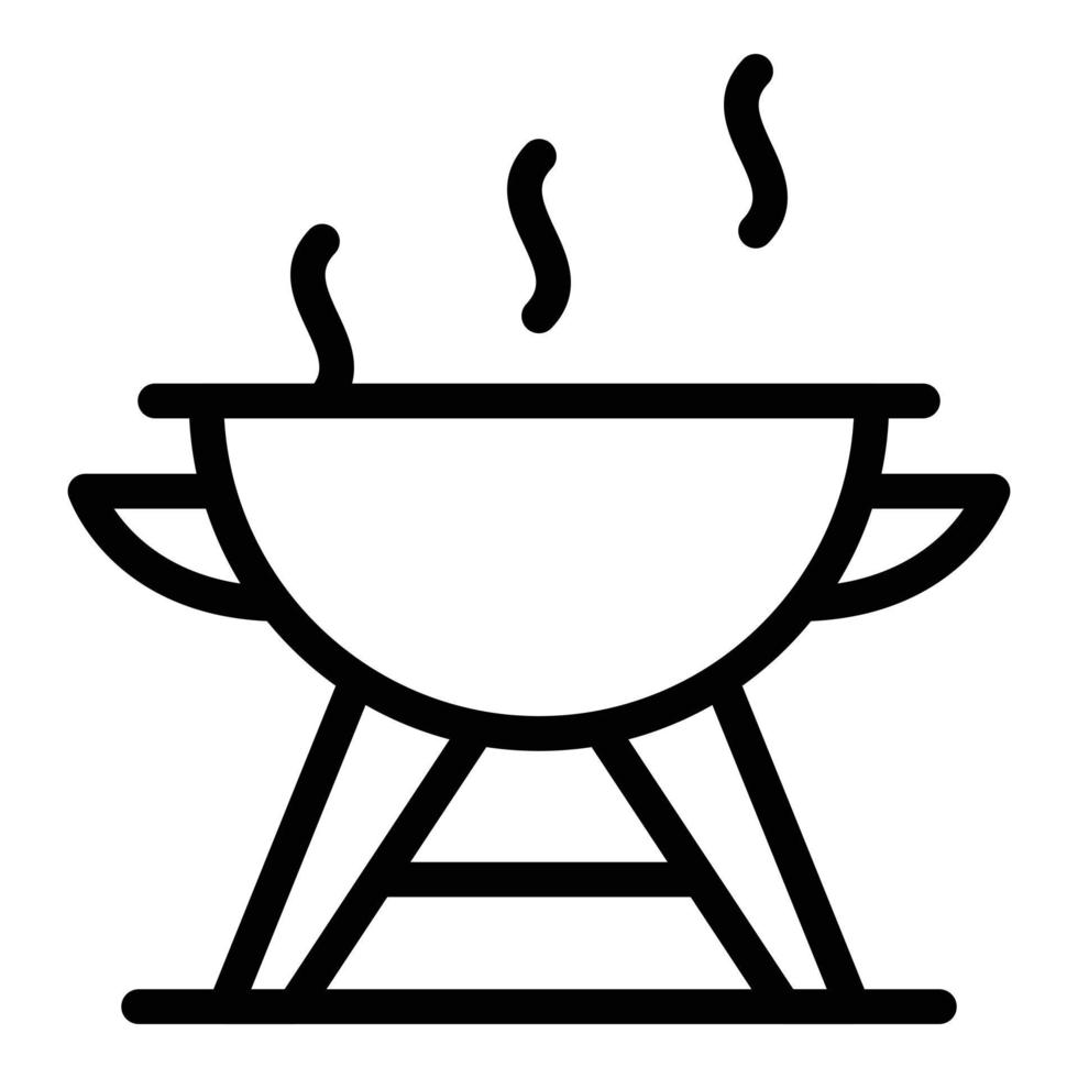 Symbol Umrissvektor für heiße Speisen. Grill vektor