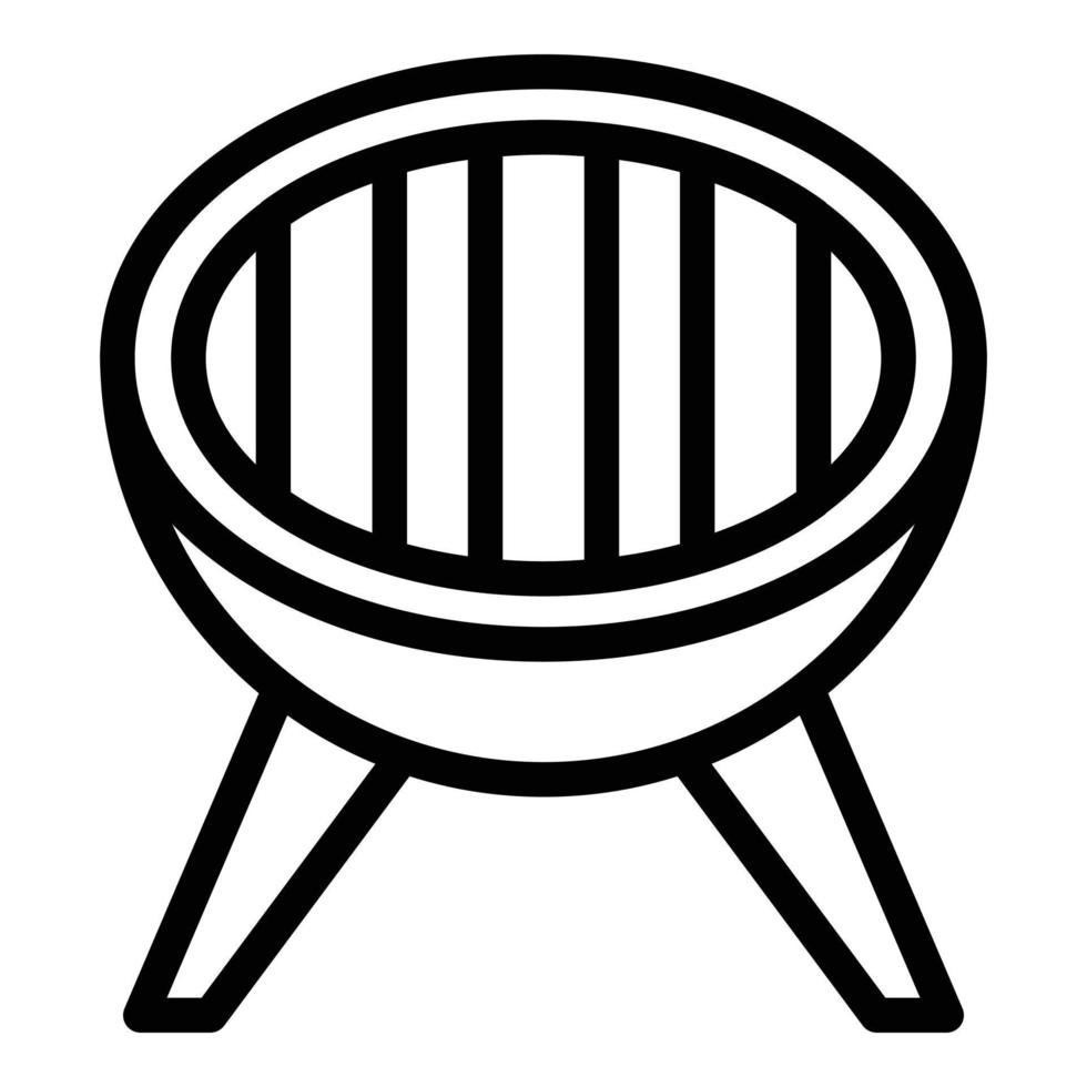 Grill-Symbol Umrissvektor. Feuergrill vektor