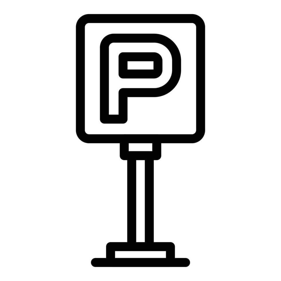 Parkplatz Schild Symbol Umriss Vektor. Autozone vektor