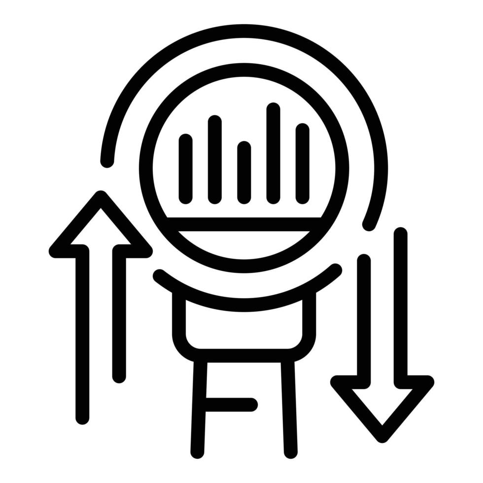 Ändern Sie den Umrissvektor des Datensymbols. Graphenforschung vektor