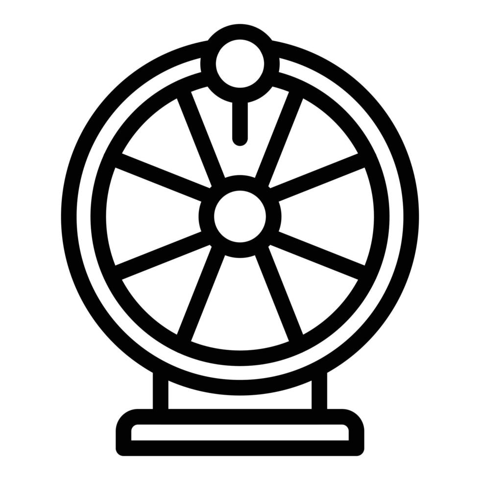 Glücksrad-Symbol Umrissvektor. Lotterie ziehen vektor