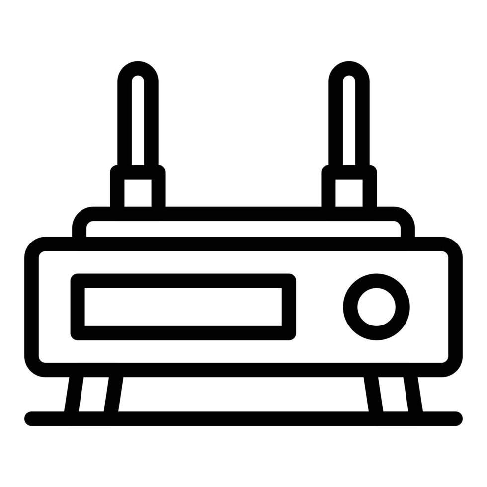 WLAN-Router-Symbol Umrissvektor. Laptop aufbewahren vektor