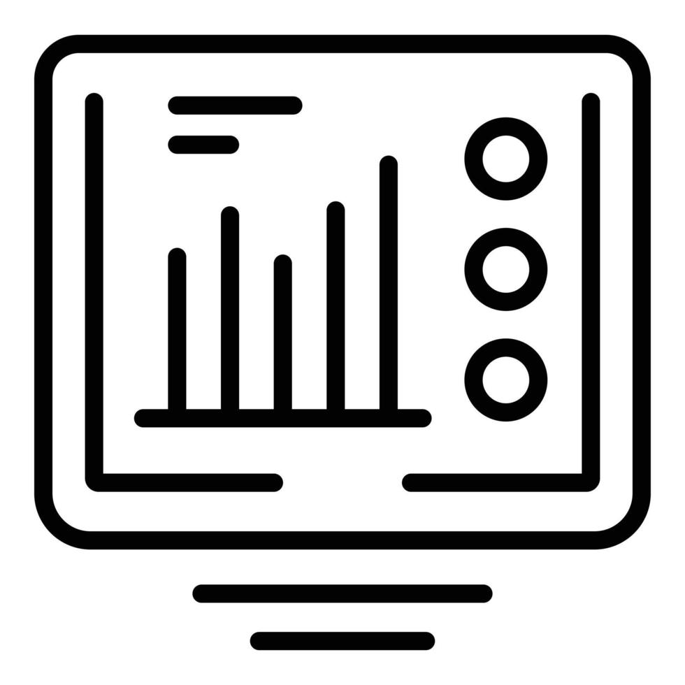 Online-Grafik-Icon-Umrissvektor. Prüfungstest vektor