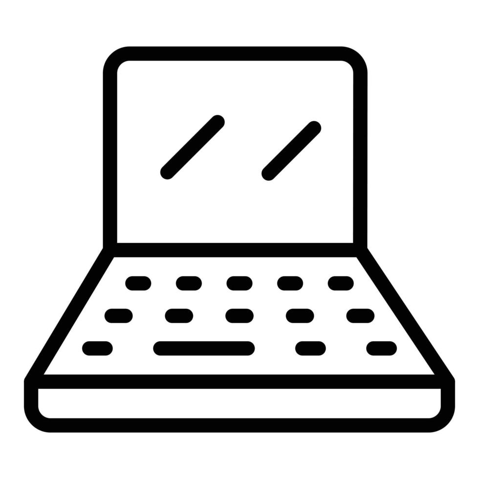 Online-Laptop-Symbol Umrissvektor. Computerladen vektor