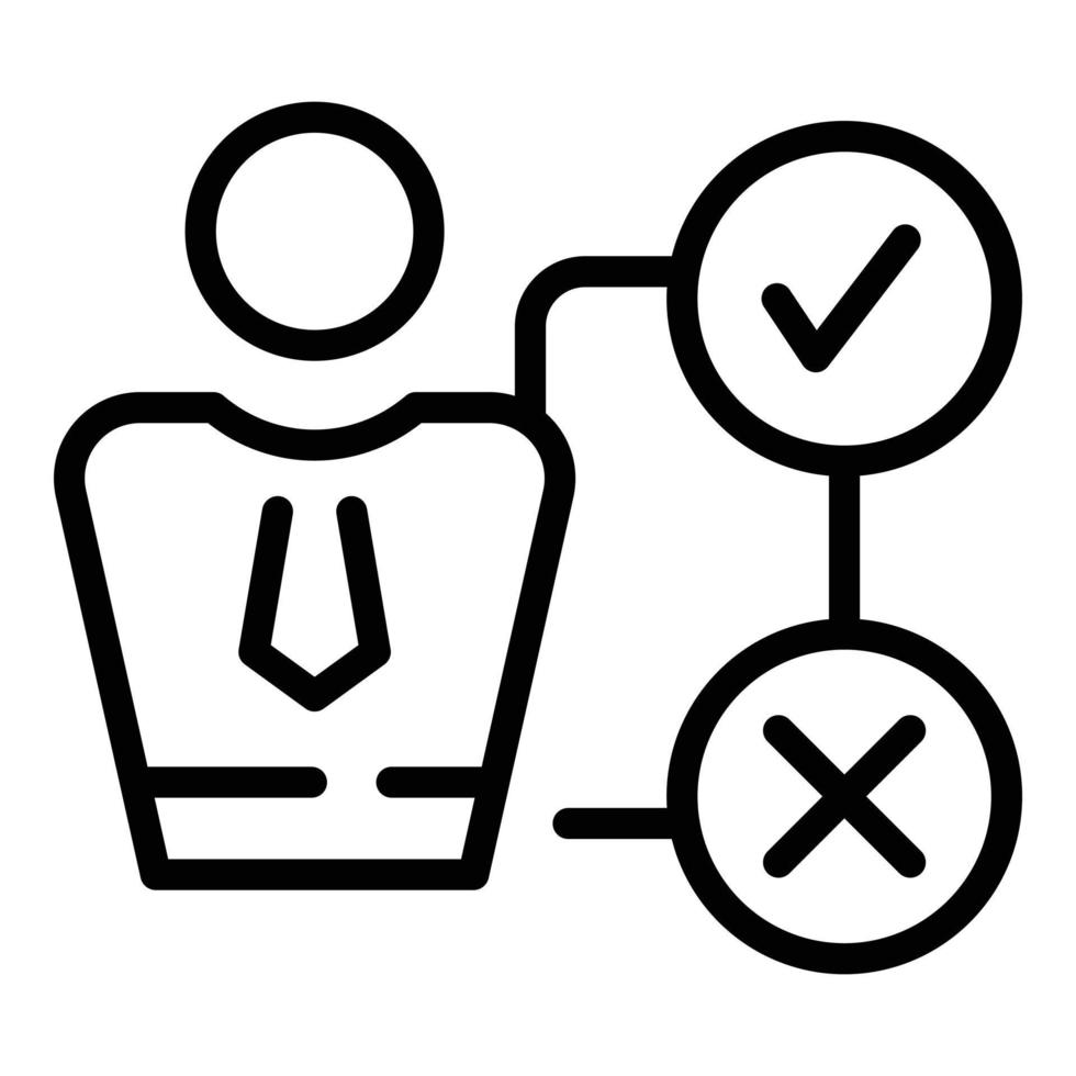 Expo-Manager-Symbol-Umrissvektor. Menschen Veranstaltung vektor