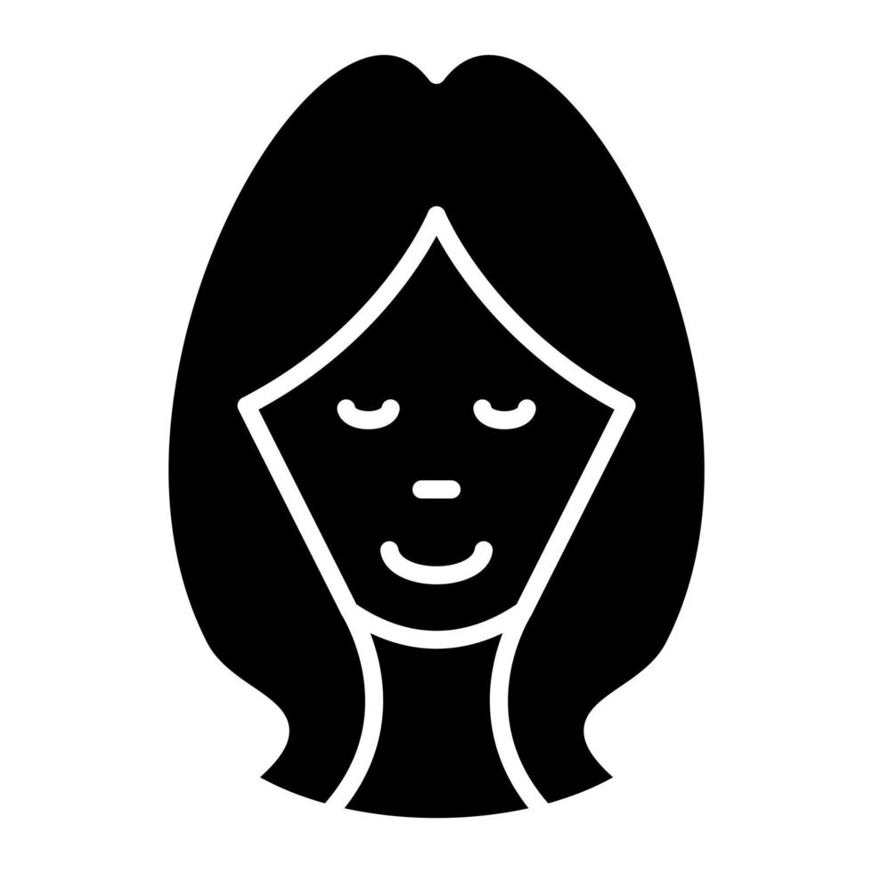 Glyphen-Symbol für weibliches Gesicht vektor