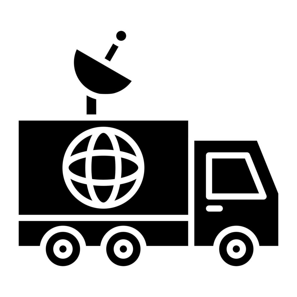 Satelliten-LKW-Glyphen-Symbol vektor