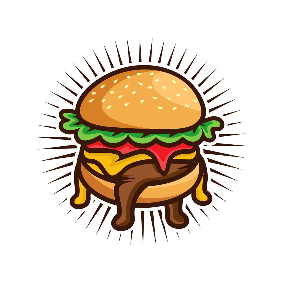 burger logotyp vektor design