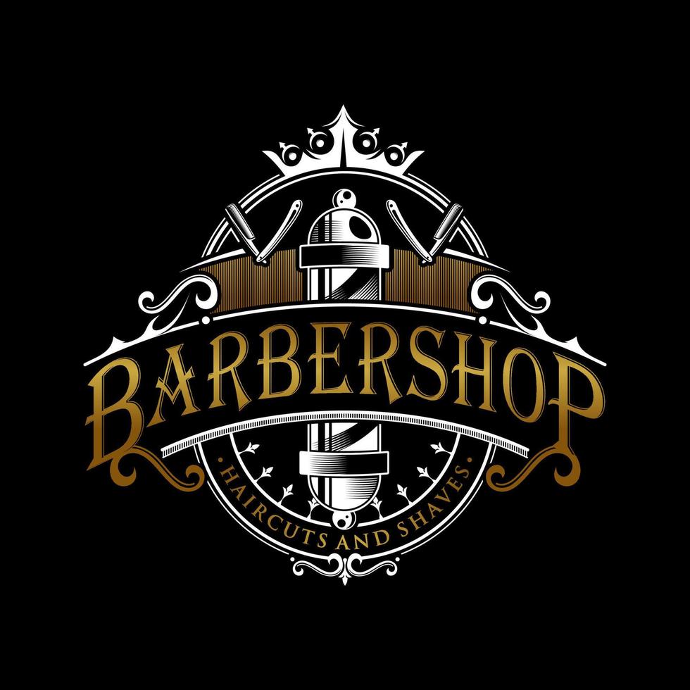 barberare affär årgång logotyp design vektor