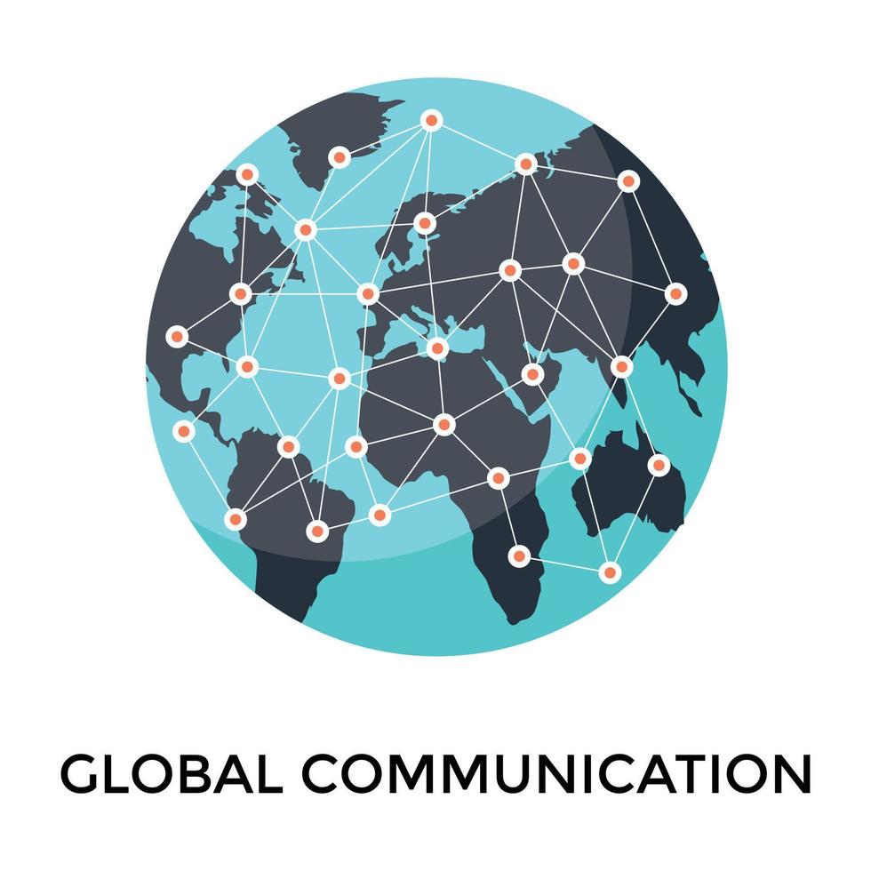 trendig global kommunikation vektor