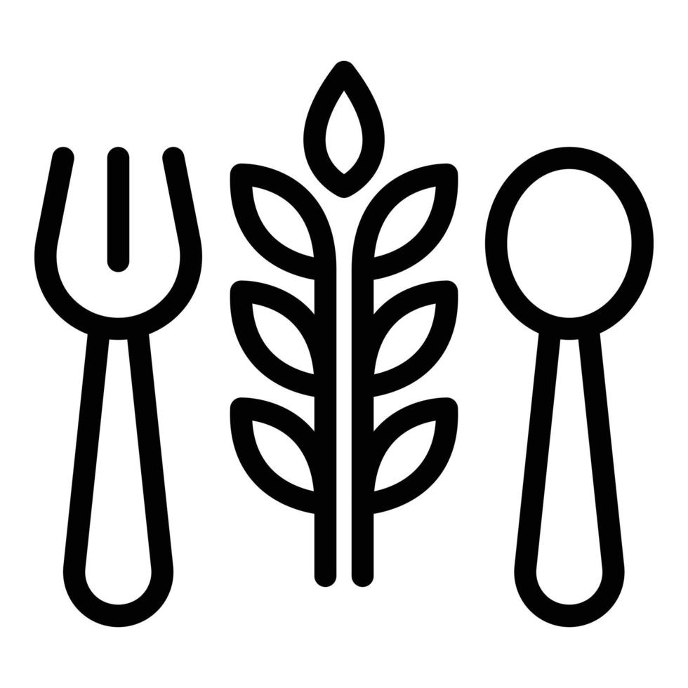 Öko-Gerichte Symbol Umrissvektor. vegetarisches Essen vektor