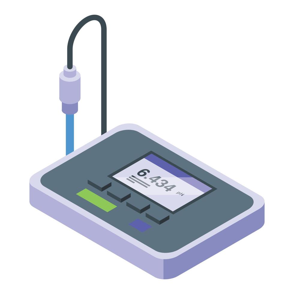 isometrischer vektor des ph-meter-gerätesymbols. Wert-Kit