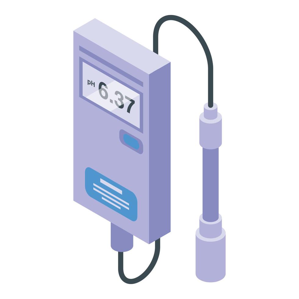 isometrischer vektor des ph-meter-analysesymbols. Wassertest