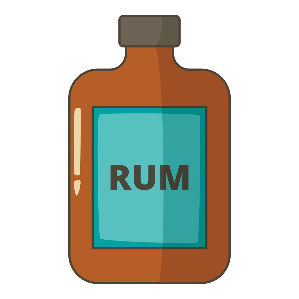 flaska av rom ikon, tecknad serie stil vektor