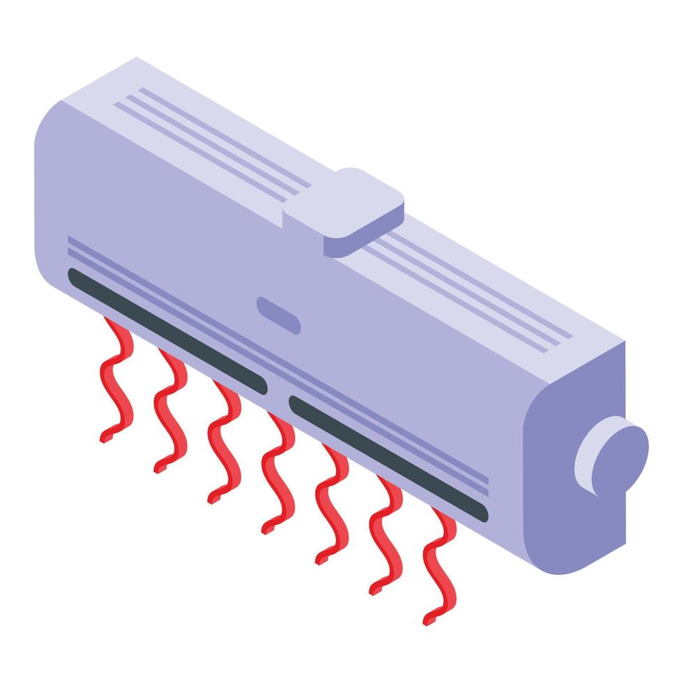 Wärme Klimaanlage Symbol isometrischer Vektor. Reparatur zu Hause vektor