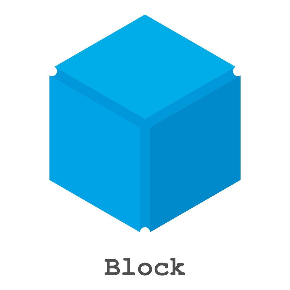 Blocksymbol, isometrischer Stil vektor