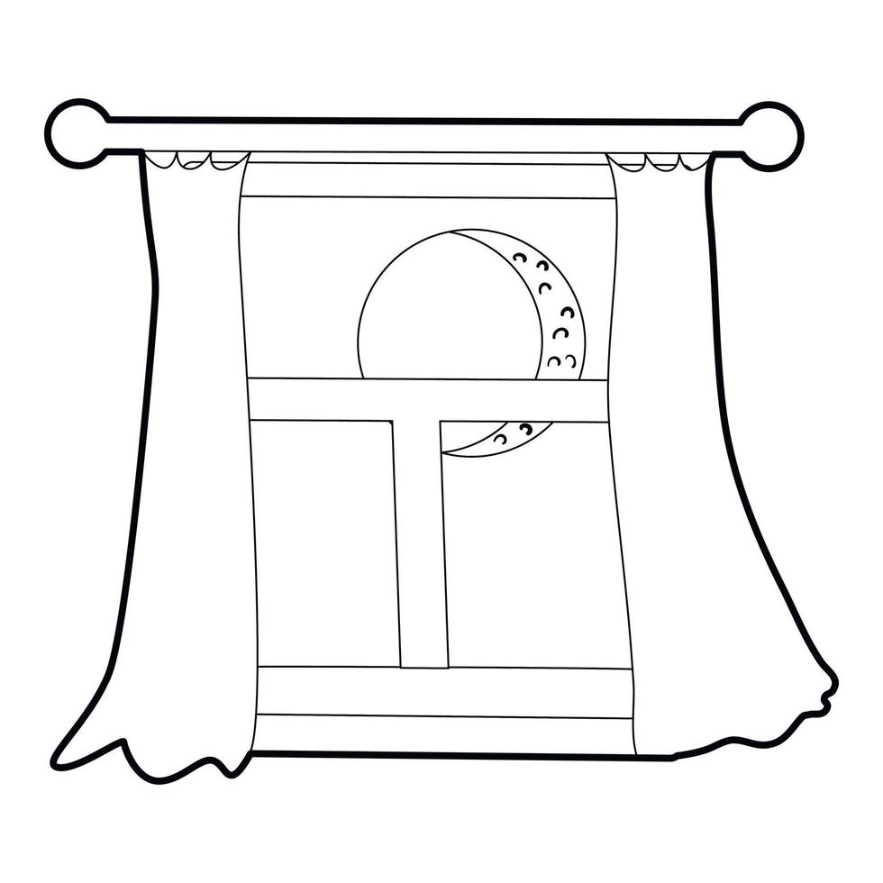 Nachtfenster-Symbol, Umrissstil vektor