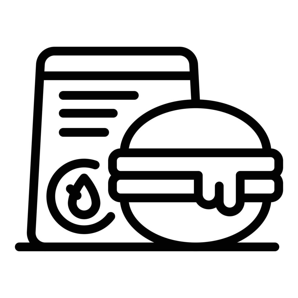 sjukdom burger ikon översikt vektor. kött bakterie vektor