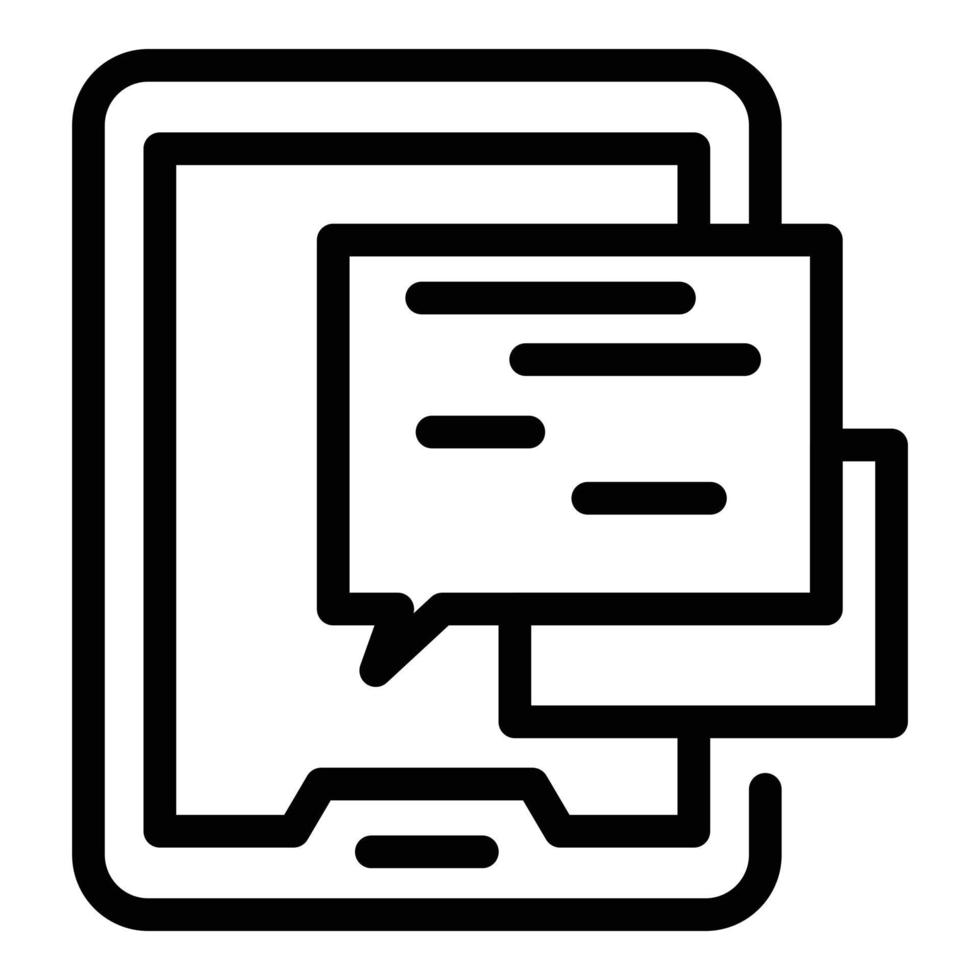 uppkopplad bok chatt ikon översikt vektor. digital studie vektor