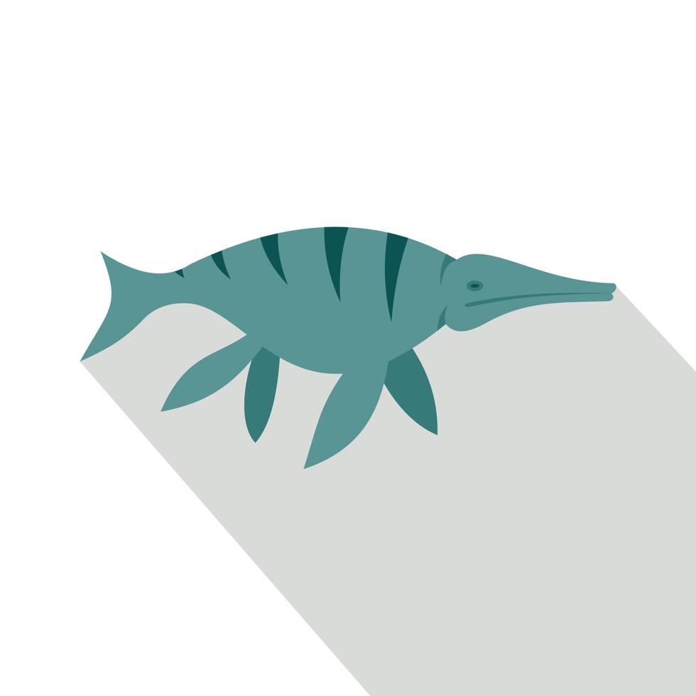 Ichthyosaurier-Dinosaurier-Symbol, flacher Stil vektor