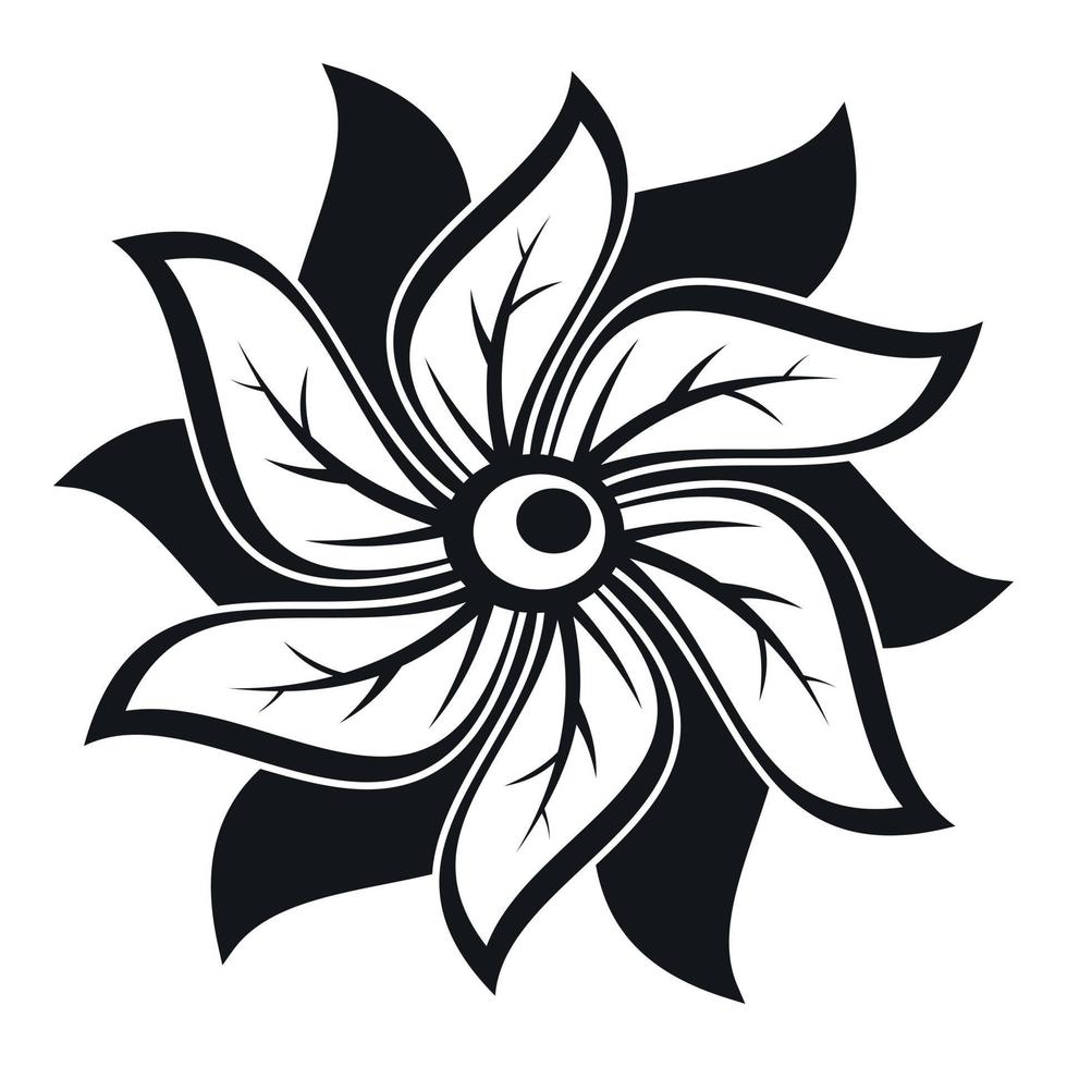 blomma ikon, enkel stil vektor