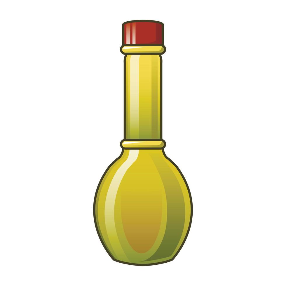 Flaschensymbol für natives Olivenöl, Cartoon-Stil vektor