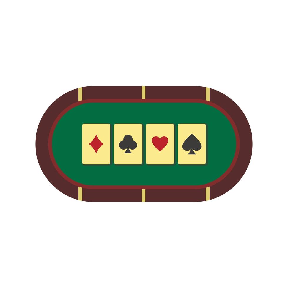grön poker tabell ikon, platt stil vektor