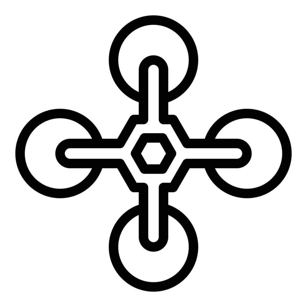 Draufsicht Copter Symbol Umrissvektor. Drohne aus der Luft vektor