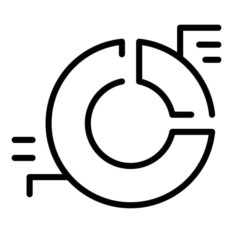 Geschäft Tortendiagramm Symbol Umriss Vektor. Risikoplan vektor