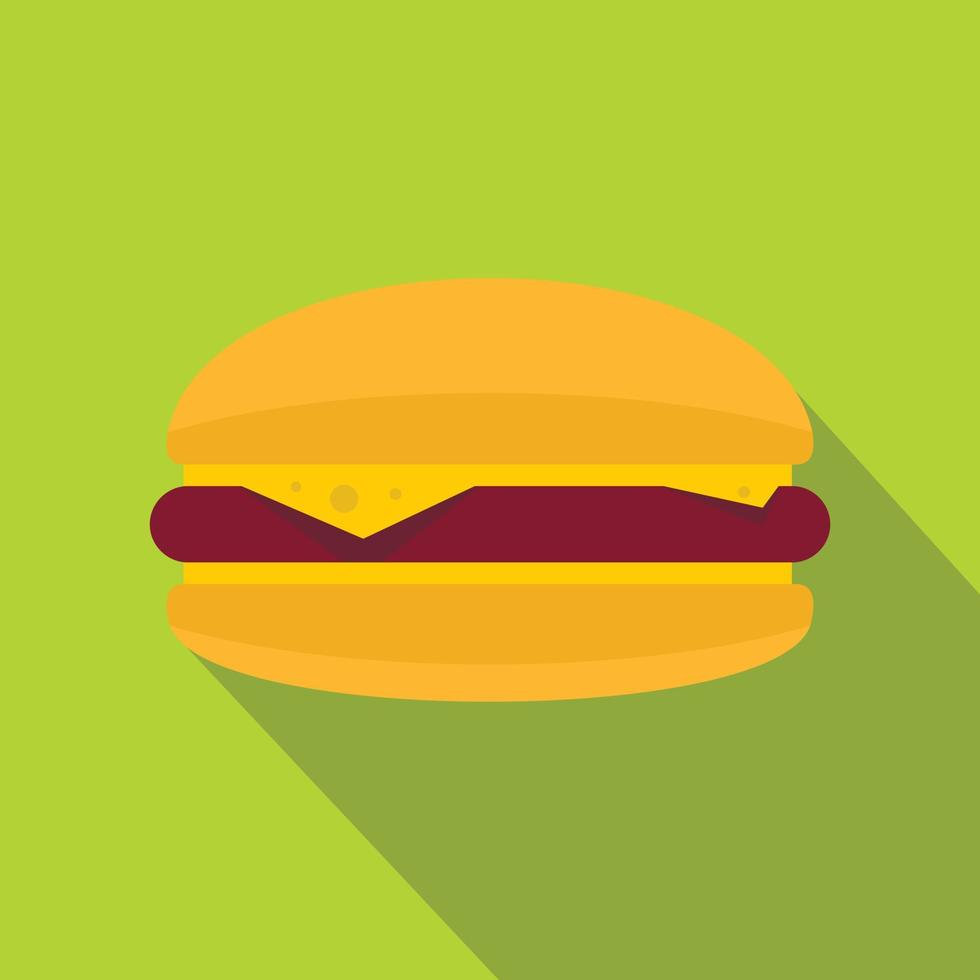burger mit käse, fleischpastetchen und brötchenikone vektor