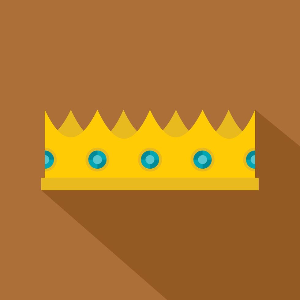 liten krona ikon, platt stil vektor