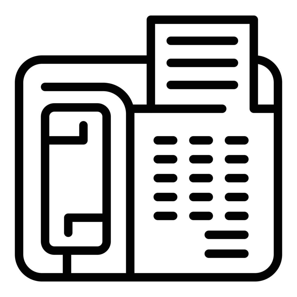 Tech-Fax-Symbol Umrissvektor. Support-Chat vektor