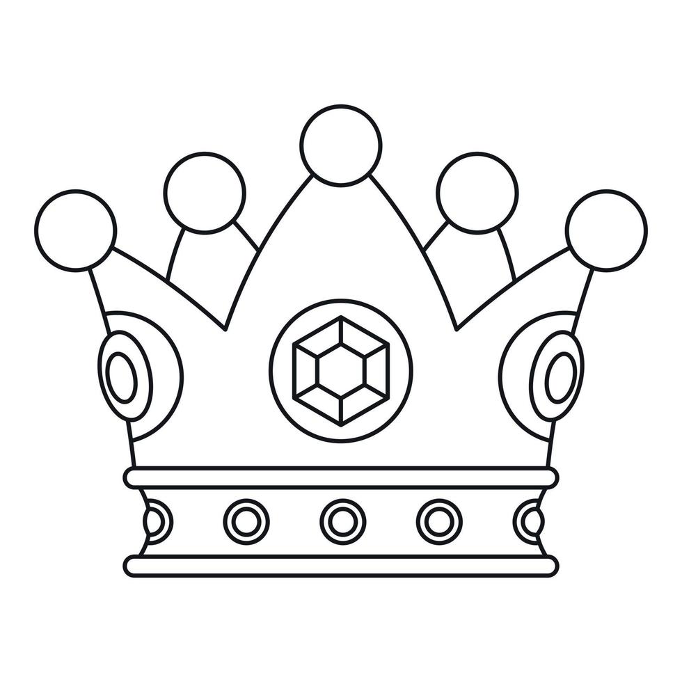 dyrbar krona ikon, översikt stil vektor