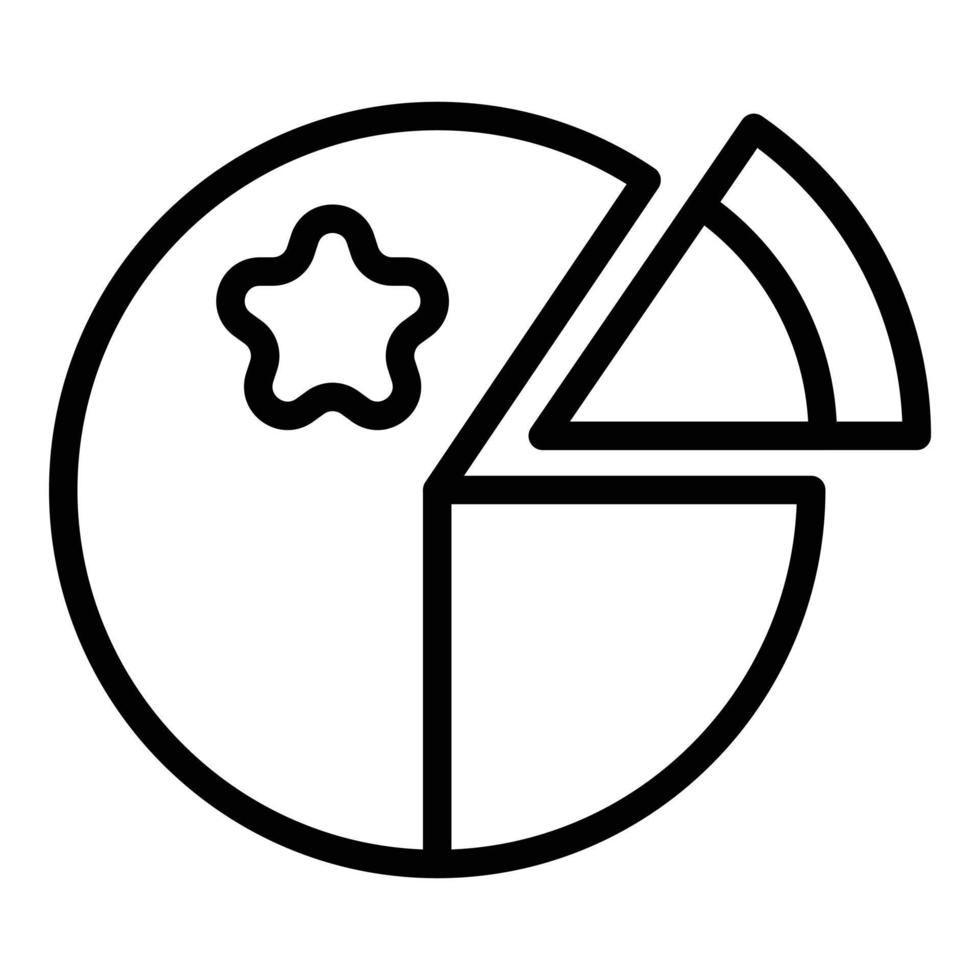 Benchmark Kreisdiagramm Symbol Umrissvektor. Führer am besten vektor