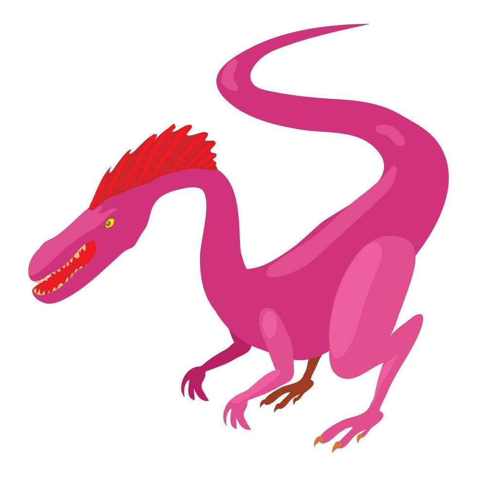 hungrige Dinosaurier-Ikone, Cartoon-Stil vektor