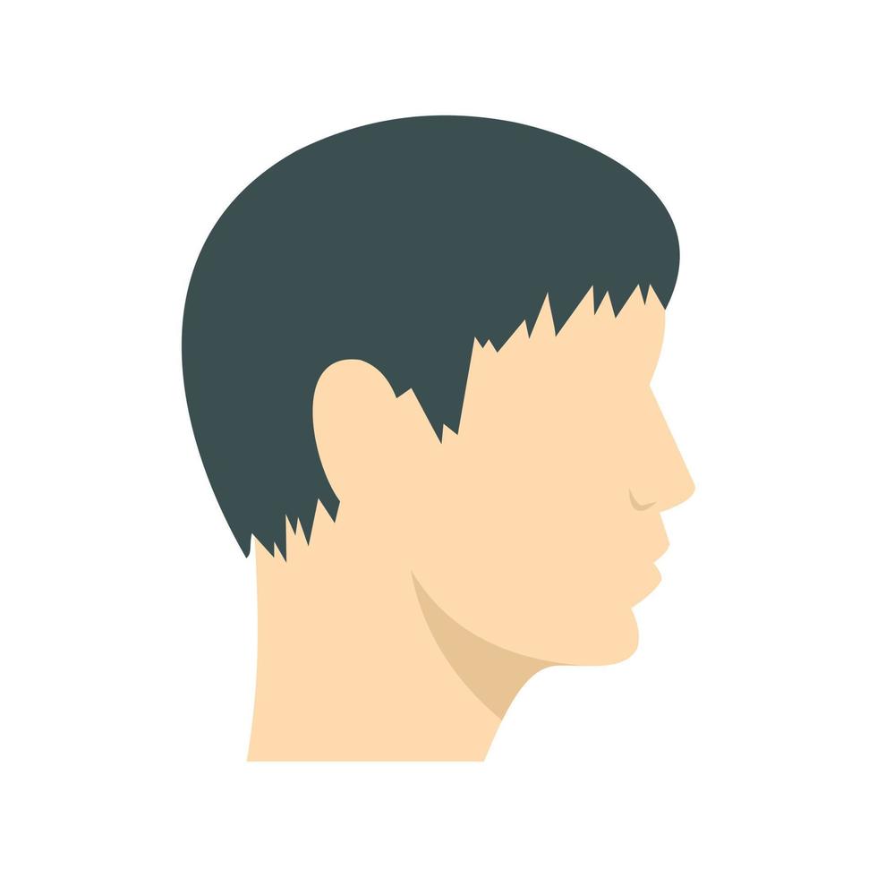 mänsklig huvud, sida se ikon, platt stil vektor