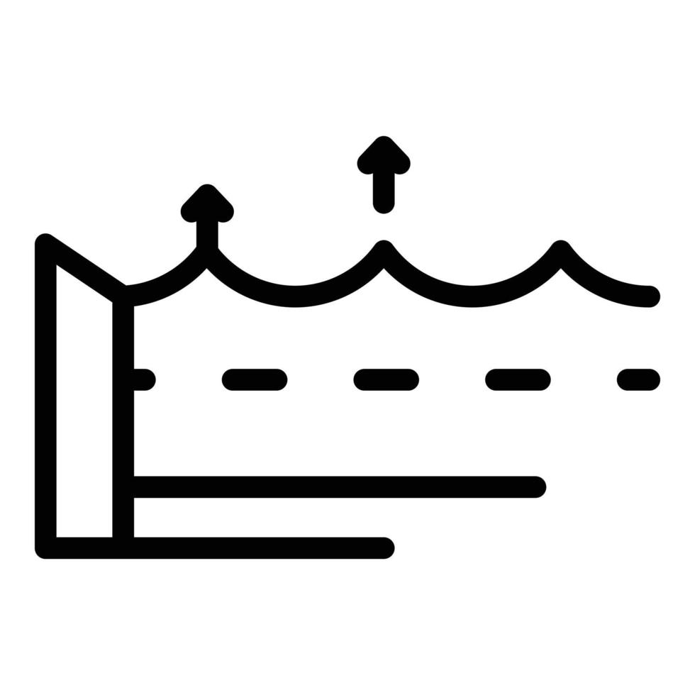 Symbol Umrissvektor für den Anstieg des Meeresspiegels. globales Klima vektor