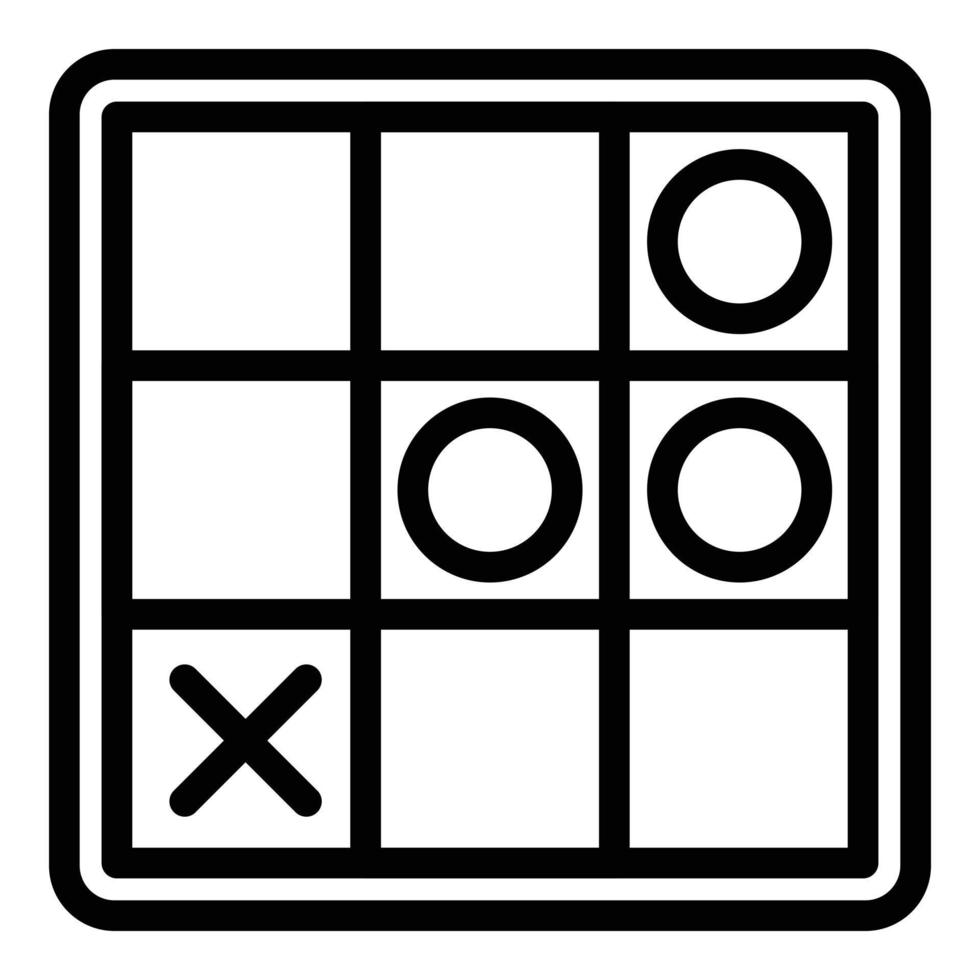 Tic Tac Toe-Symbol Umrissvektor. Spiel Kreuz vektor