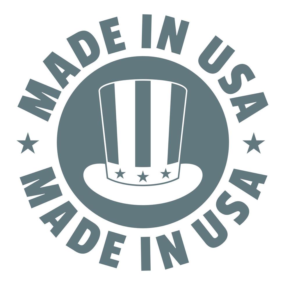 tillverkad i USA topp hatt logotyp, enkel stil vektor