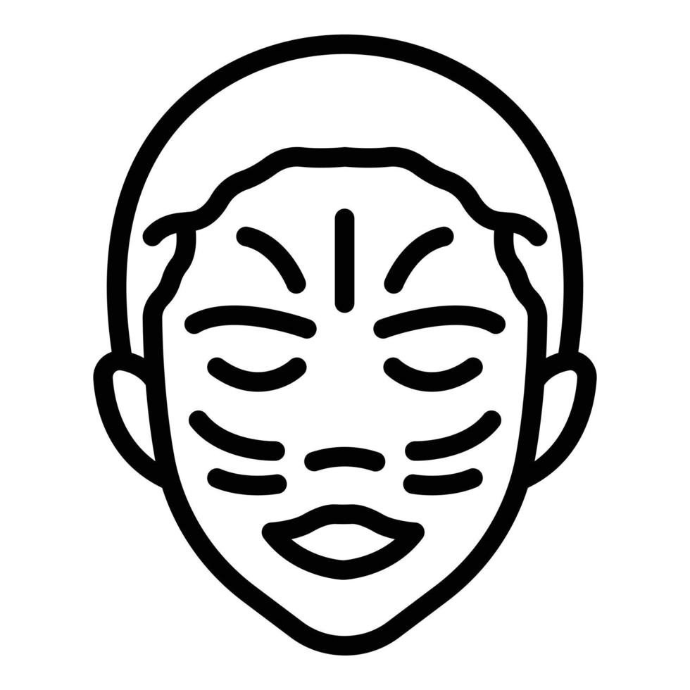 Symbol Umrissvektor für Öl-Gesichtsmassage. Frauenhaut vektor